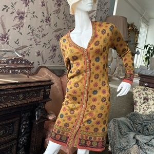 Kenzo Studio Knit Dress Coat  button up Front 1990 era Great condition 4 sz M